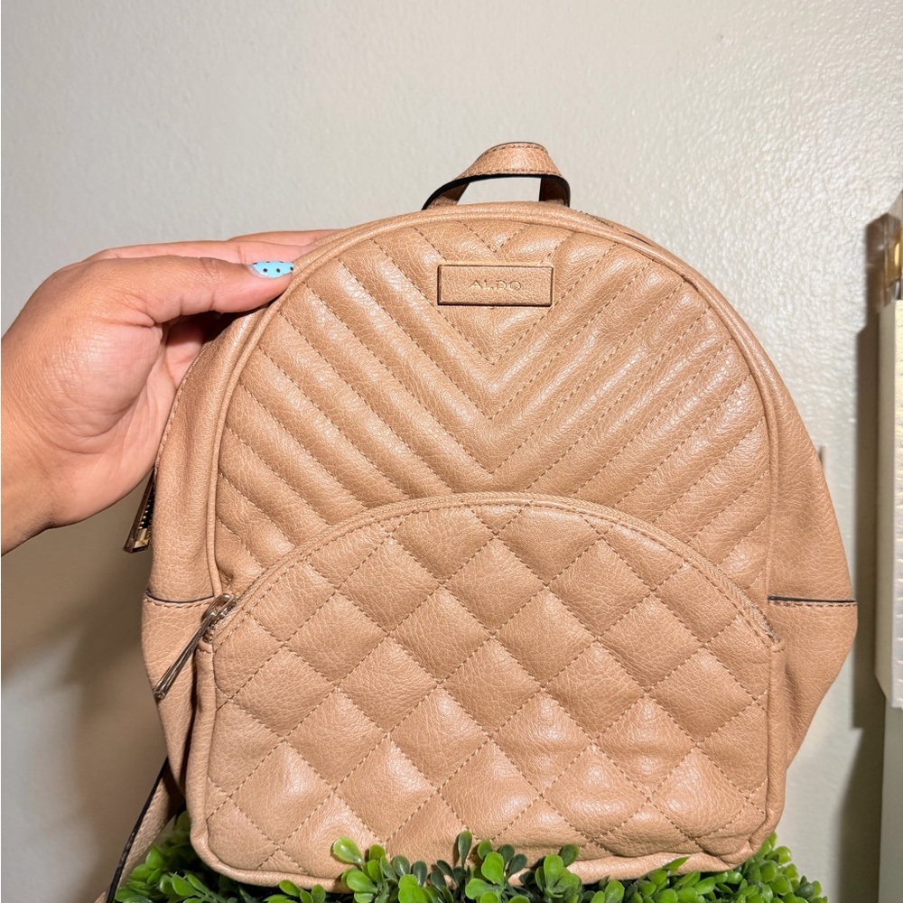 Aldo Beige Quilted Women's Backpack